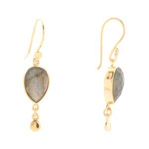 SHAANTI JEWELS  India 18kt Gold Plated Sterling Silver Labradorite Earrings